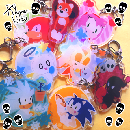 Chibi drawing of the Grim Reaper and Gob, sitting and holding hands. I love you is written in Chinese.